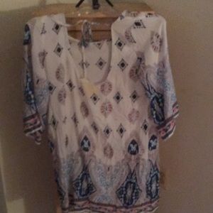 White light weight V- Neck with front String tie